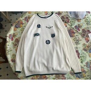 Y2K Vintage South Pole Men's sweater Preppy Old Money Varsity XXL Patched Logo